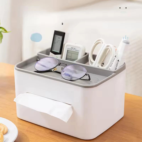 1Pc-Multifunctional Desktop Storage Box Bathroom Living Room Remote Control Debris Tissue Storage Box Office Storage Box