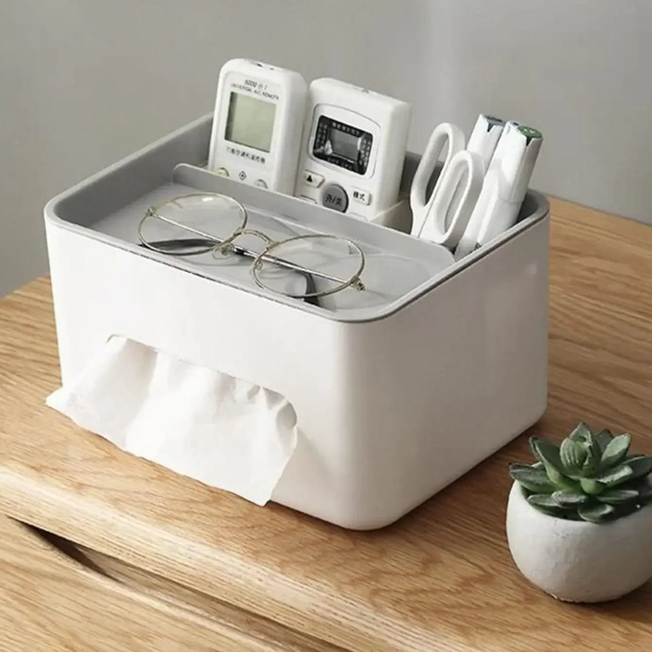 1Pc-Multifunctional Desktop Storage Box Bathroom Living Room Remote Control Debris Tissue Storage Box Office Storage Box