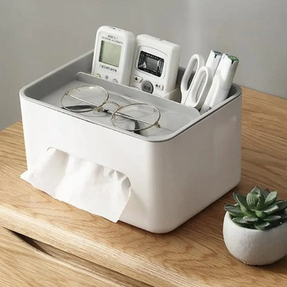 1Pc-Multifunctional Desktop Storage Box Bathroom Living Room Remote Control Debris Tissue Storage Box Office Storage Box