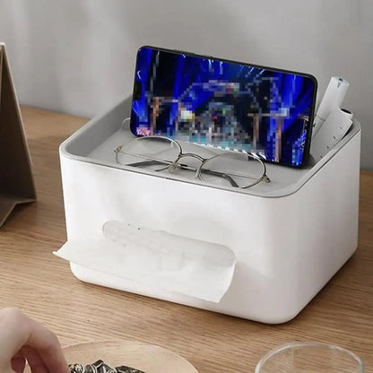 1Pc-Multifunctional Desktop Storage Box Bathroom Living Room Remote Control Debris Tissue Storage Box Office Storage Box